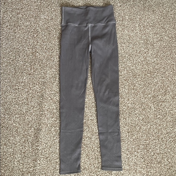 ONA Gray Metallic Ribbed Leggings - Picture 2 of 7